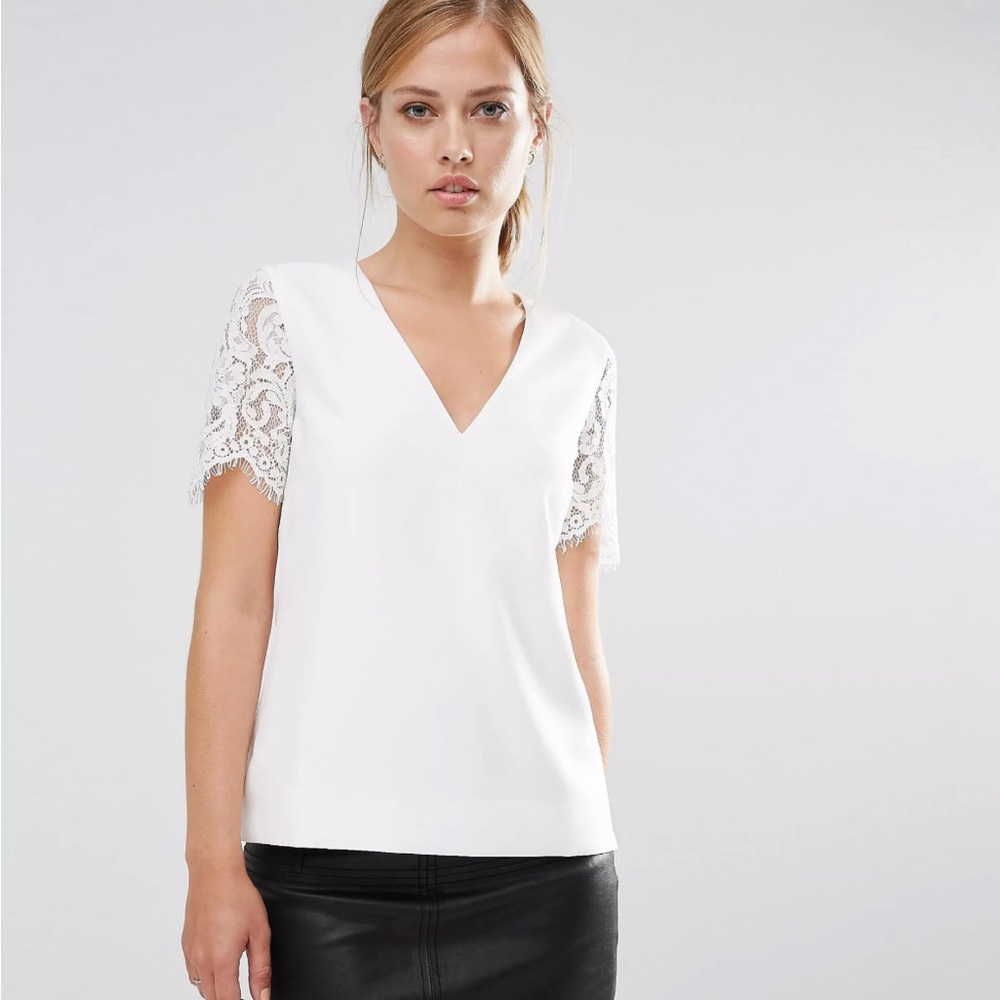 [TED BAKER] Jessin Lace Sleeve Top
